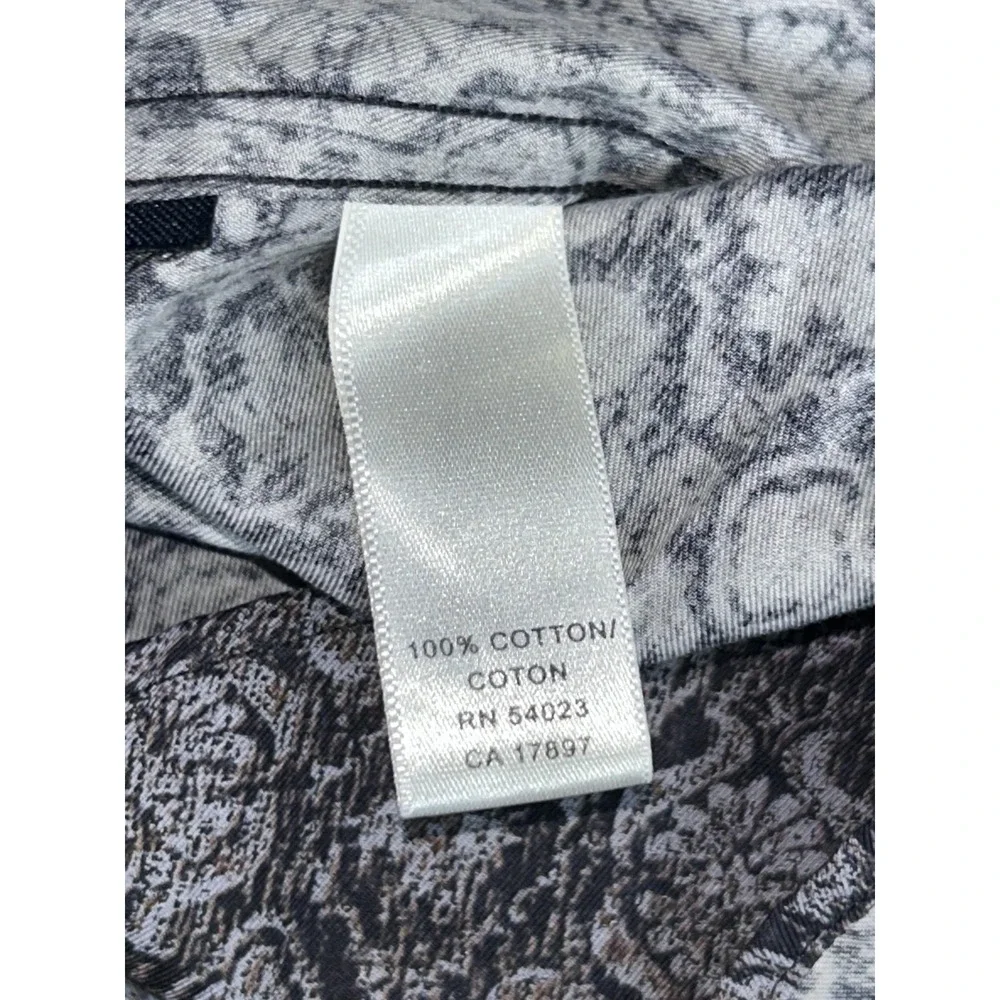 Banana Republic Shirt Mens L Gray Paisley Cotton Long Sleeve Button Up Casual